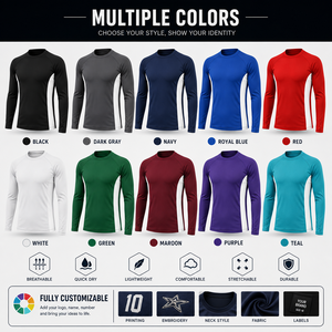เสื้อแรชการ์ดแขนยาวสำหรับผู้หญิงและเด็ก ป้องกันรังสียูวี 50 เป็นมิตรกับสิ่งแวดล้อม แห้งเร็ว ยืดหยุ่น เหมาะสำหรับว่ายน้ำและเล่นเซิร์ฟ  รับสกรีนชื่อ/โลโก้ทีม - Product Image 5