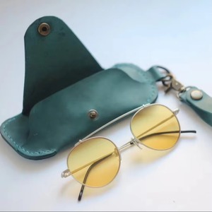 New Genuine Leather Glasses Cover Luxury Eyewear <b>Case</b> Full Grain Leather <b>Sunglasses</b> Pouch Bulk Wholesale Manufacturer LGC-0157 - Product Image 2