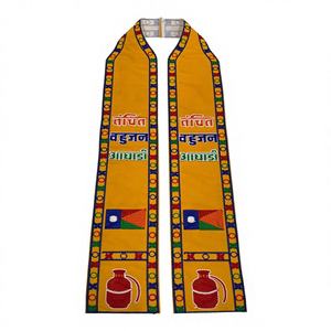 Khes en coton Bhakti personnalisé avec un design Patka brodé de fils épais - Product Image 1