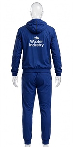 Conjunto Deportivo de Alta Calidad para Hombre, Chaqueta y Pantalones Cortavientos de Satén Azul Marino con Cremallera Completa, Transpirable y Personalizable - Product Image 2