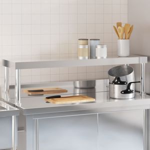 Tavolo da lavoro in acciaio inossidabile Overshelf 43.3 "x 11.8" x 13.8 "per la conservazione della cucina - Product Image 1