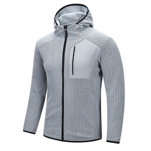 Men's Black <b>Hooded</b> <b>Fleece</b> <b>Jacket</b> Regular Fit Windproof Winter Casual Pocket Design Solid Color Knitted Fabric - Product Image 5