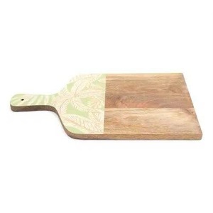 Nuevo Producto al por Mayor: Tabla de Cortar de Madera Personalizable Rectangular con Diseño de Asa Floral - Product Image 1