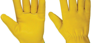 Guantes de Seguridad de Cuero Amarillo con Puño Elástico Verde Antideslizante Resistentes a Impactos (Nivel 3) Guantes de Trabajo de Uso General - Product Image 2