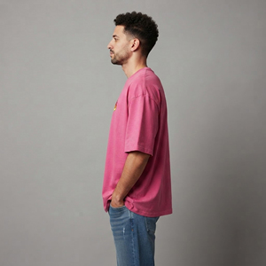 T-shirt Homme Oversize Hip Hop 100% Coton Bicolore Personnalisé à Épaules Tombantes, Logo Sérigraphié Sur Mesure, Coupe Ample Anti-Plis - Product Image 5