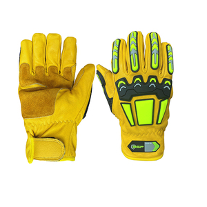Gants de sécurité anti-choc BSP jaunes, texture lisse, poignet élastique, résistance à la chaleur, antidérapants, 7 oz - Product Image 1