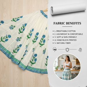 กระโปรงยาวลายดอกไม้สไตล์โบฮีเมียน 36 ลาย คอลเลคชั่น Kali ผ้าฝ้ายพิมพ์ลายด้วยมือ พร้อมซับใน Astar และขอบตัดเย็บแบบคอนทราสต์ - Product Image 6