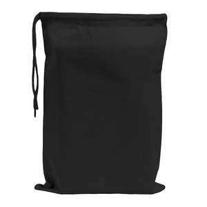 Bolsa de Lona de Algodón Negra con Cordón Trenzado, Fuelle Plano, Impresión de Logotipo Personalizado, Tamaño Mediano, Reutilizable, Ecológica, para Compras - Product Image 4
