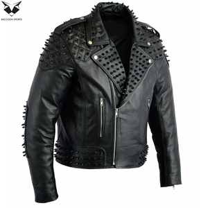 Best Supplier New Arrival In Reasonable Price Unique Design With Own Logo Newest Premium Quality Black <b>Studded</b> Leather Jackets - Product Image 2