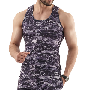 Camiseta sin mangas para hombre, lisa, deportiva, de poliéster y elastano, para gimnasio, culturismo, entrenamiento, fitness, corte relajado - Product Image 1