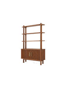 Librería Moderna de Madera Maciza con 4 Estantes, Independiente, Ahorra Espacio, Ecológica, Multifuncional, para Apartamento, Hogar u Oficina - Product Image 3