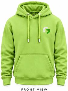 เสื้อฮู้ดผู้ชายสีเขียวมะนาว ทรงปกติ ผ้าฝ้ายฟลีซสีพื้น มีกระเป๋า โลโก้ด้านหน้า สไตล์ลำลองสำหรับฤดูใบไม้ร่วง - Product Image 6