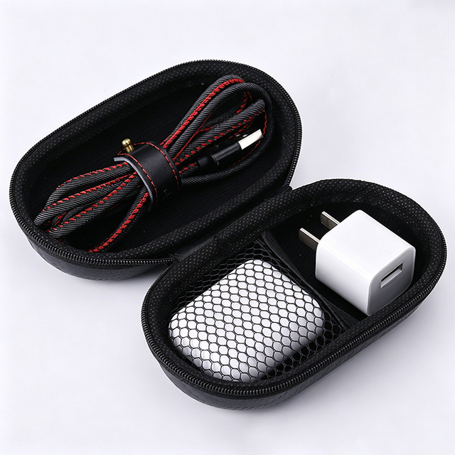 EVA Hard Shell Headphone Storage Case, Portable Carrying Bag for Bluetooth Headset, Charging Cable and Electronic Accessories