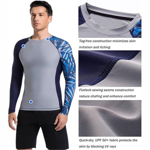Rashguard de compression sur mesure pour hommes, manches courtes ou longues, une pièce, pour Jiu Jitsu, natation, MMA, T-shirt d'été pour hommes, OEM - Product Image 5