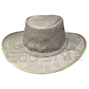 Beige Cowboy <b>Hat</b> Braided <b>Band</b> Crushable Leather Western <b>Hats</b> Adult Fashion High Quality Outdoor Travel <b>Hat</b> OEM - Product Image 3