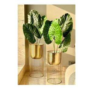 Pot de fleurs en métal extra large avec trou de drainage et support robuste pour plantes d'intérieur et d'extérieur, balcon, jardin et décoration moderne de la maison - Product Image 2