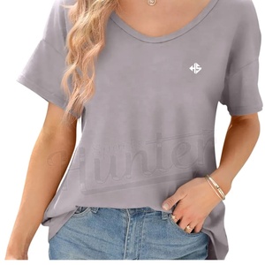 100% coton T-shirt décontracté Logo personnalisé T-shirt surdimensionné Hommes Femmes T-shirt brodé avec un design personnalisé - Product Image 6
