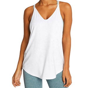 Best Selling Women's Summer Gym Sport Yoga Workout Tank <b>Top</b> Casual Breathable Comfortable Jersey Fabric Custom Logo Front - Product Image 6