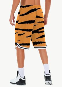 Men's Tiger Print <b>Board</b> Shorts Quick Dry Elastic Waist Pockets Casual Bermuda Shorts Orange <b>Black</b> Patterned Sport Wear - Product Image 2