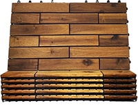 Carreaux de terrasse en acacia au design de parquet élégant pour balcon extérieur et sol au bord de la piscine 24x12 pouces