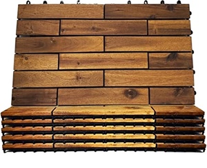 Azulejos de cubierta de Acacia con diseño de parquet elegante para balcón exterior y suelo junto a la piscina 24x12 pulgadas - Product Image 4
