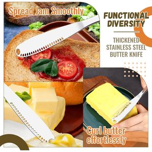 Set di 4 Spalmatori per Burro in Acciaio Inox con Fori, Affettatore, Taglierina e Arricciatore - Utensili da Cucina Essenziali 3 in 1 per Burro Freddo - Product Image 3