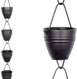 Chaîne de pluie en métal de style antique pour le drainage des toits et une décoration extérieure de jardin, avec un design suspendu durable - Product Image 1