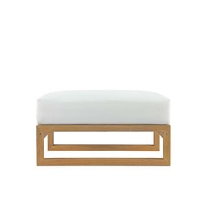 Modern Eco-Friendly Durable Rillo Wooden <b>Ottoman</b> with White Fabric Seat Victorian Style Foot <b>Stool</b> for Living Room Furniture - Product Image 5