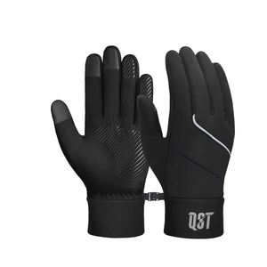 Gants de cyclisme complets QST en microfibre polaire antidérapants compatibles écran tactile – Conception à doigts entiers pour la course à pied et les sports d'hiver - Product Image 1