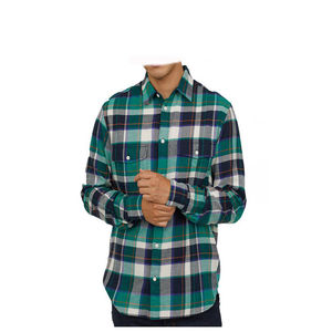 Chemises décontractées pour hommes, coupe ajustée, manches longues, en flanelle à carreaux avec doublure sergé, coton/polyester, personnalisables, avec étiquette de soin sur mesure – Tendance actuelle - Product Image 5