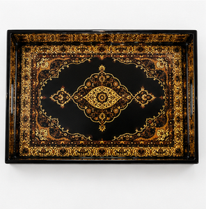 Ensemble de plateaux de service en bois émaillé faits à la main, décoratifs, style Meenakari, pour le thé, le café, le petit-déjeuner, pour la maison, l'hôtel, ou comme cadeau - Product Image 3