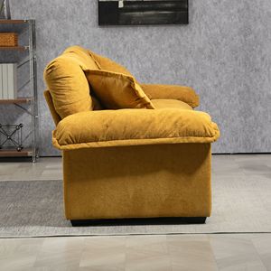 84\" Chenille Deep Seat Recliner Sofa with Memory Foam <b>Small</b> Loveseat and 2 Throw <b>Pillows</b> for Living Room Apartment - Product Image 4