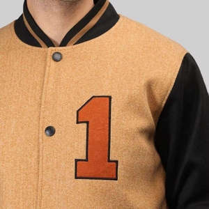 Forward <b>Men's</b> Polyester Varsity <b>Jacket</b> <b>Baseball</b> Letterman Coat Custom Embroidery Waterproof Breathable Winter Casual Wear Front - Product Image 5