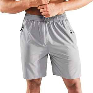 Shorts de sport pour homme, coupe slim, en polyester, vêtements de sport et de gym, 2 poches latérales. - Product Image 5