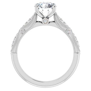 Cut Moissanite 7MM Luxury <b>Ring</b> 925 Sterling <b>Silver</b> Gold Plated <b>Solitaire</b> Engagement <b>Ring</b> Women Bridal Promise Wedding <b>Ring</b> - Product Image 2