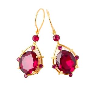 ต่างหูเงินแท้ 925 ดีไซน์แบบห้อยระย้าสำหรับเจ้าสาว สไตล์ใหม่ ชุบทอง 18K - Product Image 1