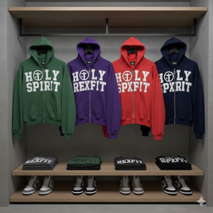 Hoodies à Capuche Zippés à Épaules Tombantes en Molleton Lourd de Qualité Supérieure, Personnalisables avec Logo par Sérigraphie, Faible MOQ, Meilleures Ventes - Product Image 4