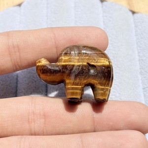 Pendentif Éléphant Œil de Tigre Sculpté à la Main, Breloque Animale en Pierre Précieuse, Figurine Porte-Bonheur, Bijoux en Gros, Décoration Maison, Cadeau, Pour Collier - Product Image 6