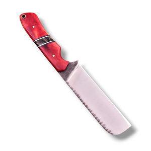 Cuchillo de caza de acero al carbono forjado a mano con hoja fija, filo afilado, mango de madera duradero, herramienta de corte multiusos para exteriores de alta resistencia - Product Image 2