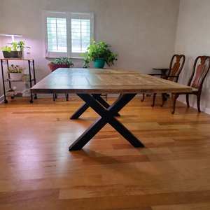 Pieds de table traditionnels en métal pour meubles de salle à manger, 2 pièces, 28" x 24", structure en X pour meubles/bureau/table à manger EDPTBL002 - Product Image 4