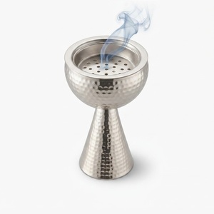 Modern Incense Burner Hammered Metal <b>Bakhoor</b> Holder Minimalist Arabian Mabkhara For <b>Oud</b> Charcoal Home Decor and Ramadan Gifts - Product Image 5