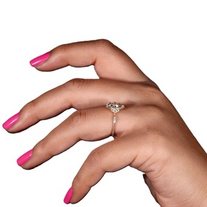 Magnifique bague de mariage en filigrane floral, or massif 10K 14K 18K, diamant de laboratoire taille marquise, argent sterling 925, bague de fiançailles - Product Image 6