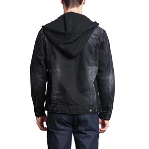 Wholesale Vintage Denim Jacket Custom Embroidery Logo Stand Wool Shell Standard Thickness 100% Cotton Winter Jacket Unisex - Product Image 3