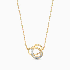 Geometric Pendant <b>Necklace</b> 18K <b>Solid</b> Gold Round Diamond Channel Setting Minimalist Everyday Wear Unisex Link Chain - Product Image 3