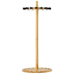 Support de rangement pour cannes à pêche à 16 pôles en bois pour garage, organisateur de cannes à pêche, support au sol peu encombrant - Product Image 1