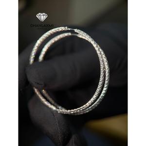 กำไลข้อมือเพชรเพาะเลี้ยงทองคำขาว 14K หรูหรา น้ำหนัก 40 กรัม ความใส VS รับรองโดย IGI เครื่องประดับดีไซน์เนอร์สำหรับผู้หญิง กำไลงานแต่งงาน - Product Image 3