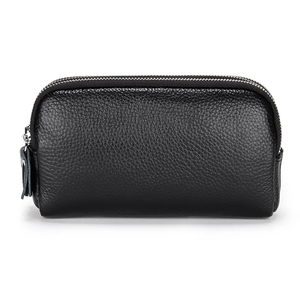 Bolso de Mano de Cuero con Correa y Cierre de Cremallera, Elegante Bolso de Uso Diario para Mujer, Negro - Product Image 3