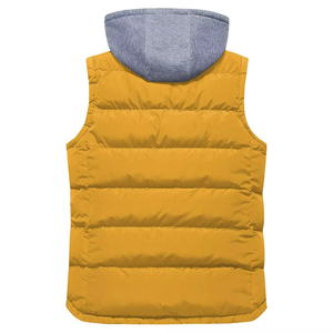 บริการรับผลิตเสื้อกั๊กผู้ชายแบบ OEM ขายส่งเสื้อกั๊กผ้าฝ้ายบุใยแบบมีฮู้ดลายสก็อต สวมใส่สบาย เสื้อกั๊กผู้ชายสำหรับฤดูหนาว - Product Image 2