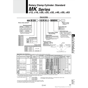 Catégorie de produit Cylindres MKB20-20RZ SMC Pneumatics Rotary Clamp Cylinder - Product Image 1
