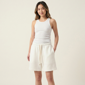 Culottes décontractées amples pour hommes, en molleton 350 GSM 100 % coton, doublées, longueur 3/4, avec cordon de serrage, style streetwear, vente en gros - Product Image 2